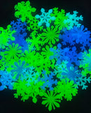 glow in the dark luminous snow flake snowflake snowflakes flakes pink white turquoise green yellow uk cute kawaii kids gift gifts stocking fillers set pac