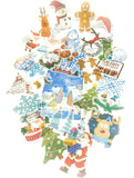 jumbo pack of 60 huge big large translucent washi paper sticker flake flakes pack festive christmas uk cute kawaii stationery planning supplies planner addict die cuts