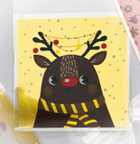 xmas cello cellophane bags cute kawaii packaging materials supplies uk festive christmas deer santa rudolph gold foil bag bear snowmen