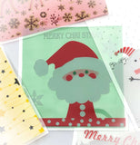 xmas cello cellophane bags cute kawaii packaging materials supplies uk festive christmas deer santa rudolph gold foil bag bear snowmen