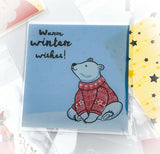 xmas cello cellophane bags cute kawaii packaging materials supplies uk festive christmas deer santa rudolph gold foil bag bear snowmen