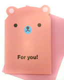 Just 20p! Kawaii Animal  MINI GREETINGS CARD & ENVELOPE