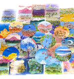 oil painting seascape landscape picture paintings stickers sticker flakes pack of 34 large box beautiful vibrant floral flowers uk stationery cute kawaii