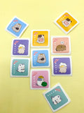 cute cat square 30mm 3cm stickers pretty fun adorable uk kawaii stationery packaging supplies