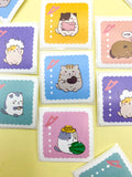 cute cat square 30mm 3cm stickers pretty fun adorable uk kawaii stationery packaging supplies