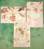 animal kawaii postcard trio pack of 3 postcards rabbit bunny rabbits