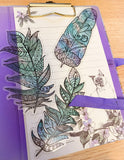 feather feathers plastic clear stained glass pretty bookmarks book mark bookmark uk gift gifts kawaii cute stationery