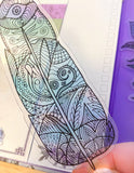 feather feathers plastic clear stained glass pretty bookmarks book mark bookmark uk gift gifts kawaii cute stationery