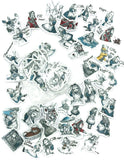 alice in wonderland 40 sticker flake flakes pack planner stickers