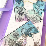 butterfly butterflies floral flowers flower plastic clear bookmark bright rainbow uk cute kawaii stationery  pretty gift gifts