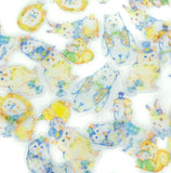 cute animals translucent sticker flakes pack of 48 stickers gold foil cat squirrel hedgehog uk kawaii stationery planner supplies