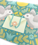 vintage retro dove doves bird birds carrying letter envelope happy mail william morris yellow mustard green blue turquoise grey muted colours postcard post card cards handmade art artist exclusive uk cute kawaii stationery postcards thank you