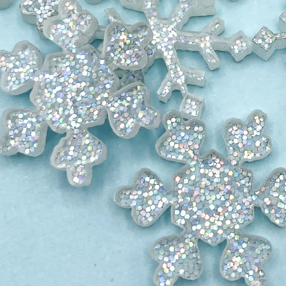 Acrylic Glitter Snowflake 18mm Silvery Flat Back- 2 Designs – The Kawaii  Squirrel