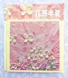oil painting art design sticky memo pad note notes floral water waves mountains ocean uk cute kawaii stationery pink lilac purple sea cherry blossom flowers flower