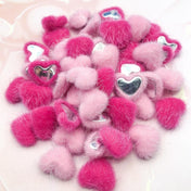 pink cerise hot pale fluffy furry heart hearts fb fbs flatbacks embellishments uk cute kawaii craft supplies valentines spring 