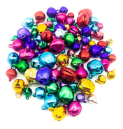 christmas jingle bell bells bundle metallic foil satin metal uk cute craft supplies colour themed red green purple gold silver pink