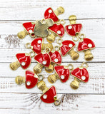 cute small red and white spot spotted mushroom gold tone metal charm charms uk cute kawaii craft supplies mushrooms spots  17mm