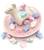 3d chunky rabbit bunny rabbits bunnies resin charm charms pendants pendant lilac blue white pale pink cute kawaii craft supplies easter spring