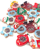 christmas shaker resin charm charms festive craft supplies uk cute kawaii glitter pendant