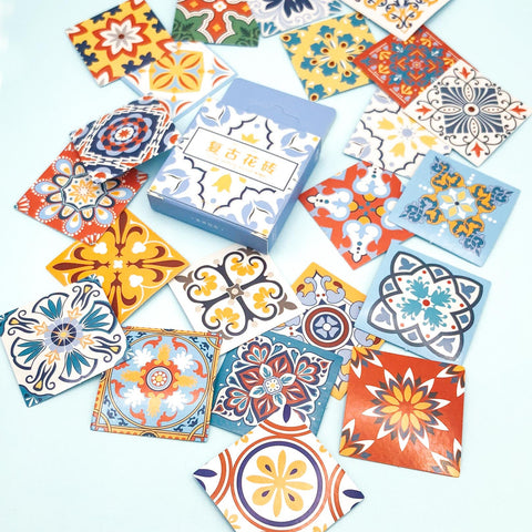 ornate tile tiles square sticker flakes patterns patterned paper stickers stationery geometric pretty cute kawaii box 46 uk planning