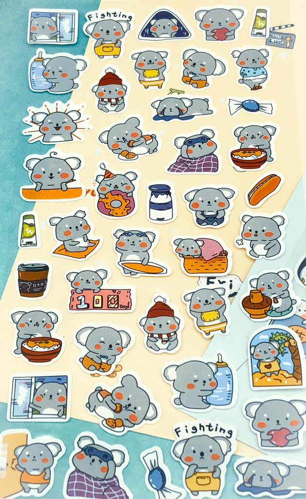 Koala Penguin & Polar Bear Flat Sticker Pack- 2 Choices – The