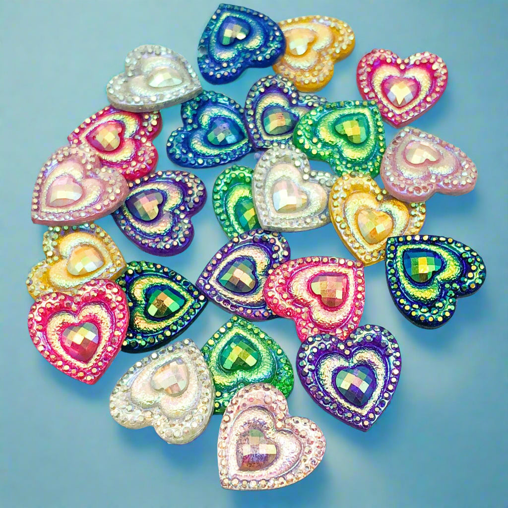 glitter heart hearts acrylic resin fb flatback flat backs embellishments large fb uk cute kawaii craft supplies