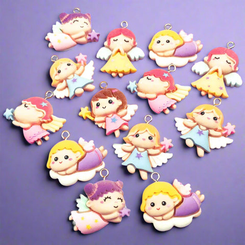 christmas angel angel resin charm charms pendant pendants fairy fairies uk cute kawaii craft supplies