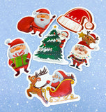 christmas laptop sticker stickers holo holographic laser lazer snowflake snowflakes glossy big large gift gifts uk cute kawaii santa snowman gingerbread house men reindeer bell car tree gnome pack packs set