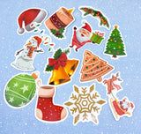christmas laptop sticker stickers holo holographic laser lazer snowflake snowflakes glossy big large gift gifts uk cute kawaii santa snowman gingerbread house men reindeer bell car tree gnome pack packs set