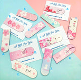cherry blossom bookmark magnetic bookmarks cute kawaii gifts uk spring blossoms floral book mark cat rabbit turquoise blue white pretty uk kawaii stationery gift gifts flowers spring pink fold over magnet present book lover planner