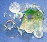 laser lazer holo holographic large sticker stickers flake flakes rainbow colours iridescent foil pack moon mystical magic magical uk cute kawaii stationery silver glitter glittery foiled plastic clear