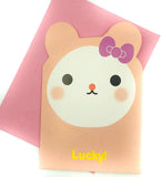 Just 20p! Kawaii Animal  MINI GREETINGS CARD & ENVELOPE