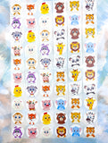 75% off! Kids Animals Round Stickers 25mm-Mixed Set 10/20