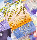 oil painting style postcard postcards card cards cute kawaii art stationery individual set floral flower flowers mountain sea ocean paintings texture pretty blossom sky clouds