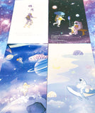 luminous postcard post card postcards space galaxy ocean dream magic magical glow in the dark glowing cards uk cute kawaii stationery bundle