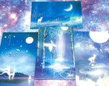 luminous postcard post card postcards space galaxy ocean dream magic magical glow in the dark glowing cards uk cute kawaii stationery bundle