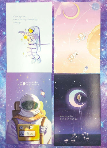 luminous postcard post card postcards space galaxy ocean dream magic magical glow in the dark glowing cards uk cute kawaii stationery bundle