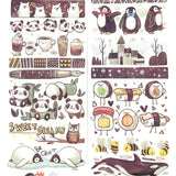 washi paper strips sheets cute kawaii designs colour themed uk stationery pink purple grey monochrome brown green