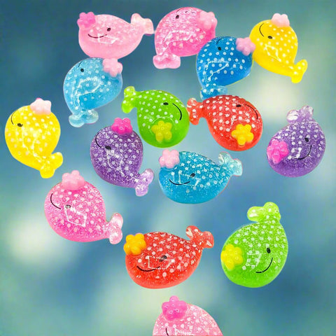Just 5p per fb! Happy Whale Polka Dot Resin FBs 22mm PAIR