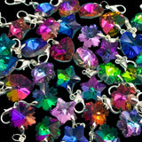 glass heart snowflake star planner charm charms clip clips rainbow coloured uk kawaii cute planning accessories silver tone colourful uk gift gifts planner addict colourful sparkly ombre