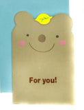 Just 20p! Kawaii Animal  MINI GREETINGS CARD & ENVELOPE