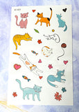 kawaii cat temporary tattoo tattoos cats cute uk gift gifts kids pretty kitty kittens cartoon funny ice cream sweets bright sheet pack party fillers space planet magic