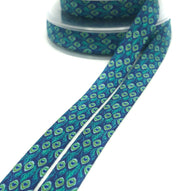 blue teal vibrant peacock feather foe elastic ribbon yard cute kawaii craft supplies uk elastics ribbons feathers fold over ribbons
