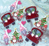 gnome gnomes gonk gonks festive christmas car cars red pink balloon winter red green cute kawaii flatback flat back fb fbs planar planars craft supplies uk