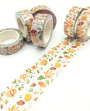 autumn washi tape large rolls 10m long 15mm wide pumpkin pumpkins halloween leaf leaves plants nature uk cute kawaii stationery