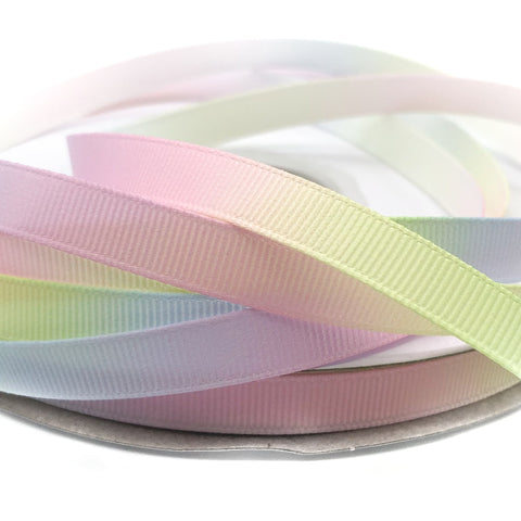 narrow 10mm pastel rainbow ombre grosgrain ribbon one yard