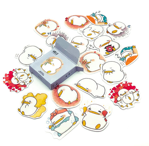 cute kawaii duck mini sticker flakes box of 45 glossy stickers flake uk kawaii cute stationery spring ducks