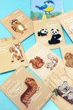 cute animal iron on applique fabric patch patches gift gifts squirrel dog dogs raccoon raccoons panda pandas elephant elephants blue tit birds bird deer