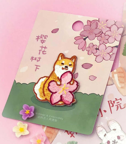 iron on applique embroidered embroidery patch patches appliques pack gift gifts animal dog cat rabbit bunny bird birds astronaut space man cherry blossom floral uk kawaii cute