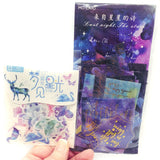 journey to the stars galaxy sticker flakes sticker pack of 60 large foil gold foiled journalling quotes quote sky space uk cute kawaii stationery